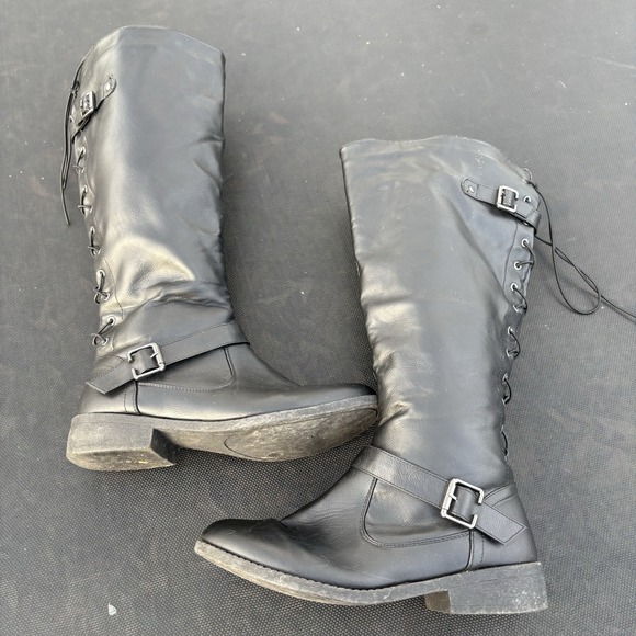 Wanted Women's Black Size 9 Boots With Zipper Lace Up Buckle Accents LadyLuck - Picture 7 of 11